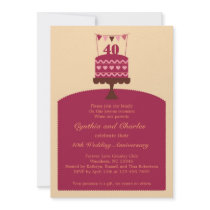 40 Wedding Anniversary Cake Invitation