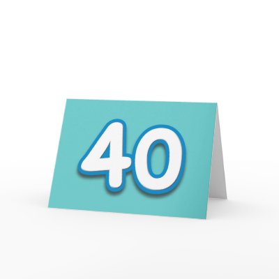 40 Year Birthday or Anniversary - Add Text Cards by BirthdayZone
