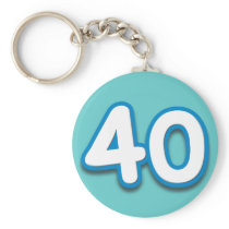 40 Year Birthday or Anniversary - Add Text Keychain