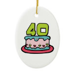 40 Year Old Birthday Cake Christmas Tree Ornaments