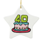 40 Year Old Birthday Cake Ornament