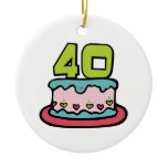 40 Year Old Birthday Cake Ornament