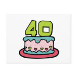 40 Year Old Birthday Cake Postcard