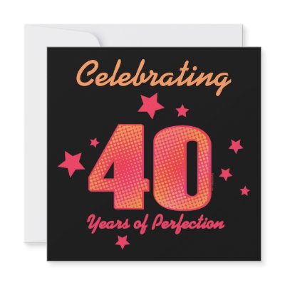 40 Years of Perfection Custom Birthday Invitation by pinkinkart
