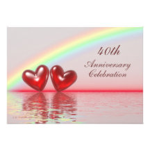 40th Anniversary Ruby Hearts Custom Announcements