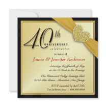 40th Annniversary Party Invitations - Gold