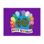 40th Birthday Balloons Design Post Cards
