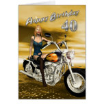 40th Birthday card with a motorbike