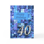 40th Birthday card with abstract squares.