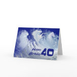 40th birthday card with wild white surf horses