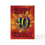 40th Birthday Fireworks Card
