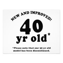 40th Birthday Gag Gifts Personalized Invites