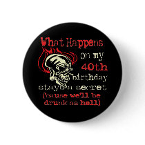 40th Birthday Gifts Buttons