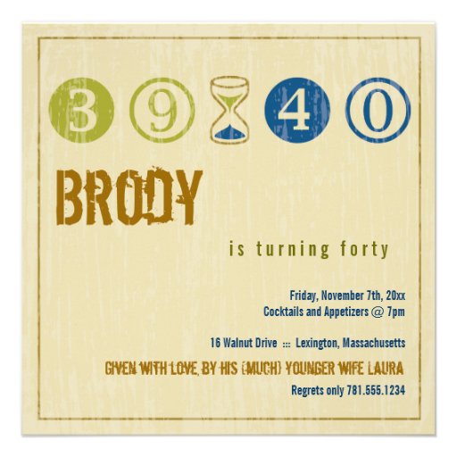 40th Birthday Invitation - Customise