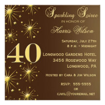 40th Birthday Invitations