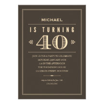 40th Birthday Invitations for Men