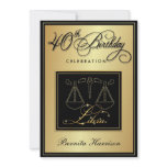 40th Birthday Invitations - Zodiac Sign Libra