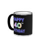 40th Birthday Mug with Ballon Font
