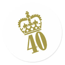 40th Birthday - Number – Fourty Round Stickers