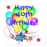 40th Birthday Or Any Age Fun Birthday Stickers