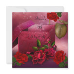 40th Birthday Party Elegant Red Rose Gift Box Announcement