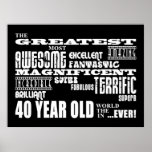 40th Birthday Party Greatest Forty Year Old Posters