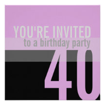 40th Birthday Party Invitations (purple)