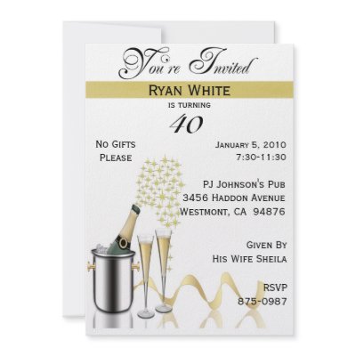 40th Birthday Party Personalised Invitation by NightSweatsDiva