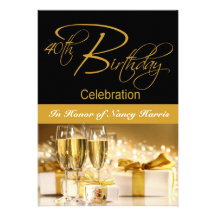 40th Birthday Party Personalised Invitation