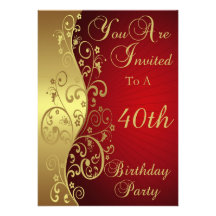40th Birthday Party Personalised Invitation