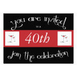 40th Birthday Party Personalised Invitation invitations