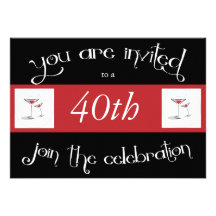 40th Birthday Party Personalised Invitation