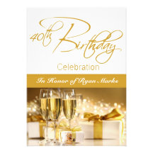 40th Birthday Party Personalised Invitation