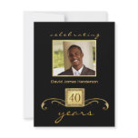 40th Birthday Party Photo Invitations - Formal