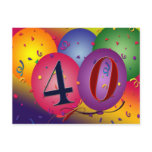 40th birthday party postcard invites