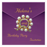 40th Birthday Party Rich Plum Velvet Image Invitations