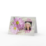 40th birthday photo card with daisies