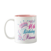 40th Birthday Princess Mugs
