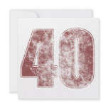 40th Birthday Red Grunge invitations