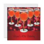 40th Birthday Red Wine Glass Personalized Invites