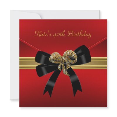 40th Birthday Rich Royal Red Black Gold Jewel by AllStores