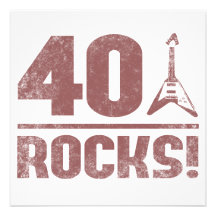 40th Birthday Rocks Invites