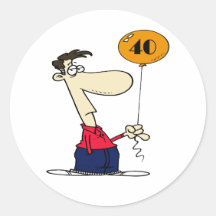40th Birthday Round Sticker