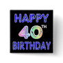 40th Birthday with Ballon Font Pinback Buttons