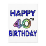 40th Birthday with Ballon Font postcards