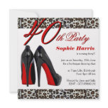 40th Fortieth Stiletto Heels BirthdayParty invitations