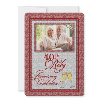 40th Ruby Wedding Anniversary Photo Invitations by PersonalExpressions