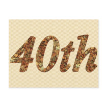 40th Wedding Anniversary Gifts Postcard