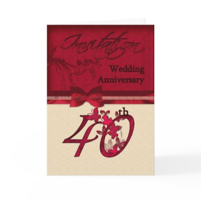 40th Wedding Anniversary Invitation Card by moonlake