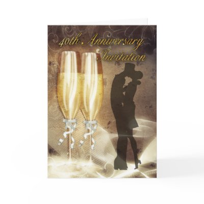 40th Wedding Anniversary Invitation Card - Champag by moonlake